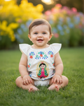 Guadalupe Ruffled Embroidered Onesie