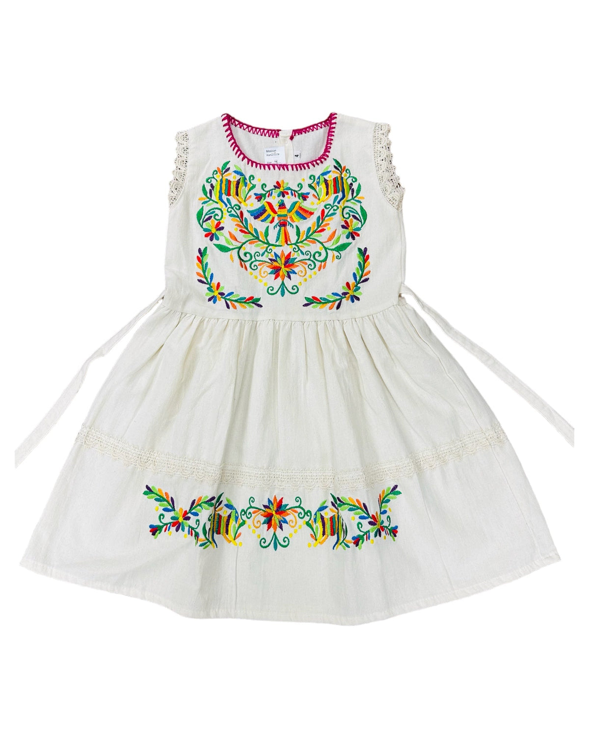 Mexican Girl Otomi Ivory Dress