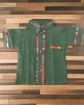 Boys Guayabera Coralillo Olive Green
