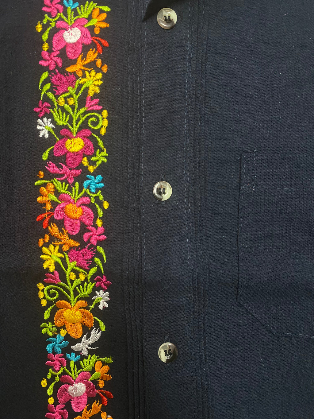 Mexican Boys Navy Guayabera Cancun