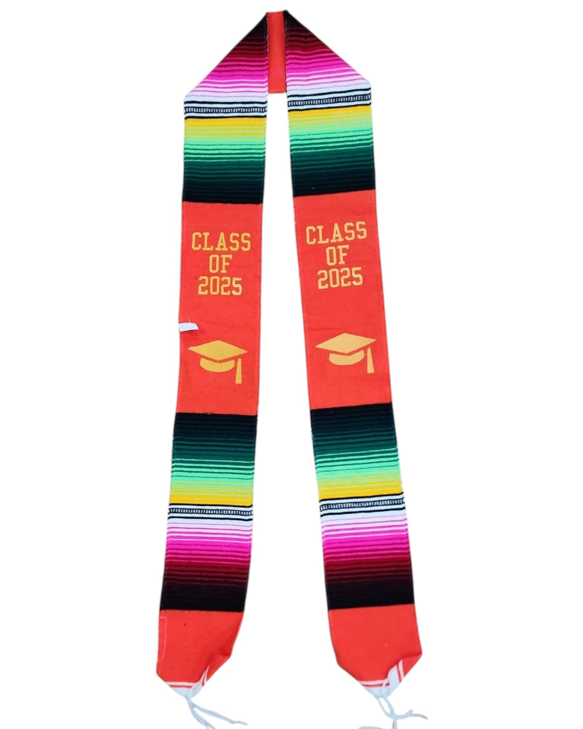 Mexican Serape Embroidered Graduation Stole Class of 2026 Grad Cap