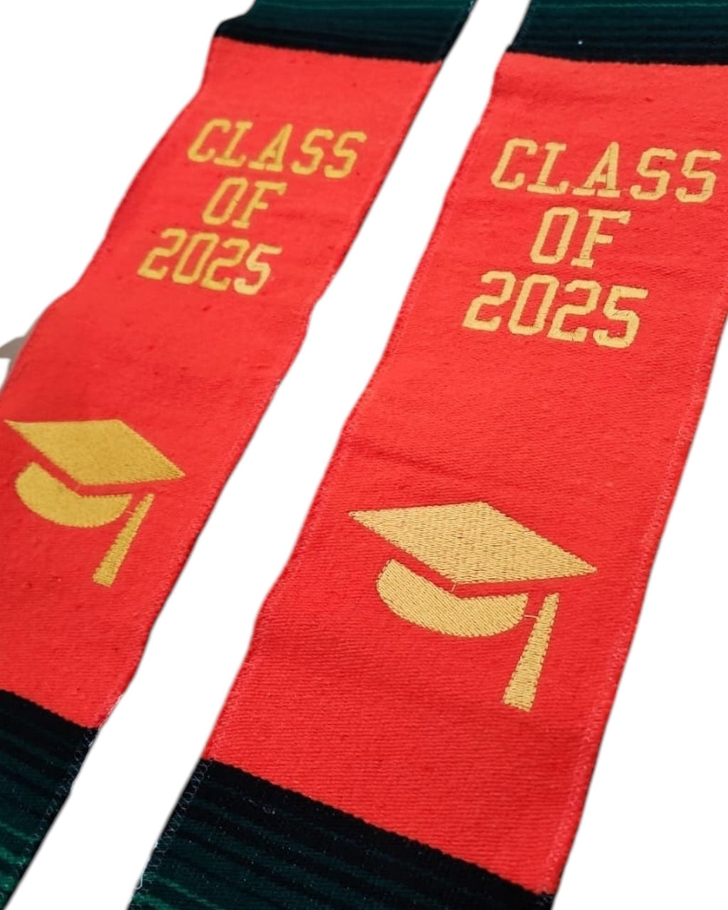 Mexican Serape Embroidered Graduation Stole Class of 2026 Grad Cap