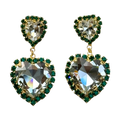 Isabella Double Emerald Heart Earrings
