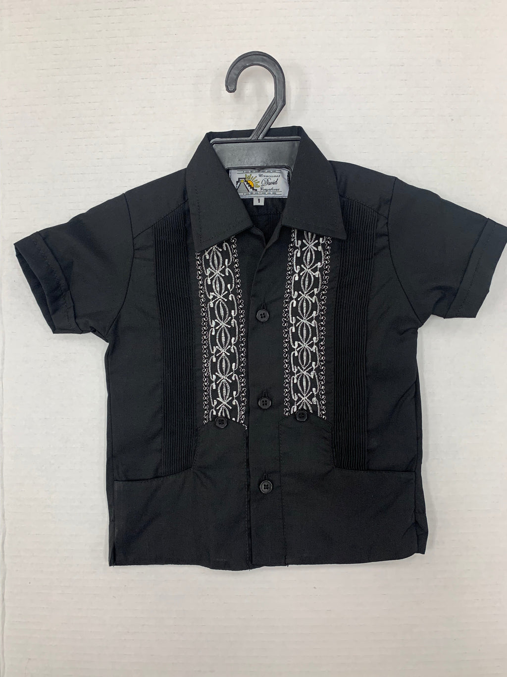 Boys Guayabera Cuba Black
