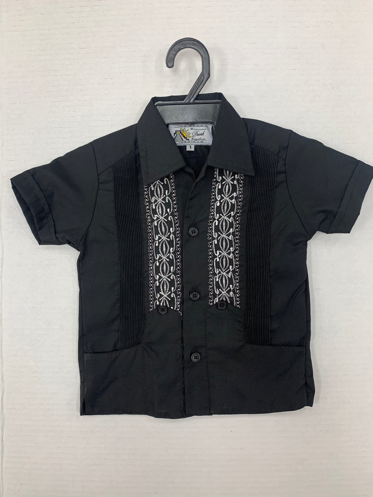 Boys Guayabera Cuba Black
