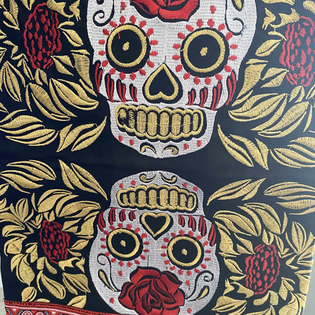 Sugar Skull Embroidered Yoga Bag - Thailand