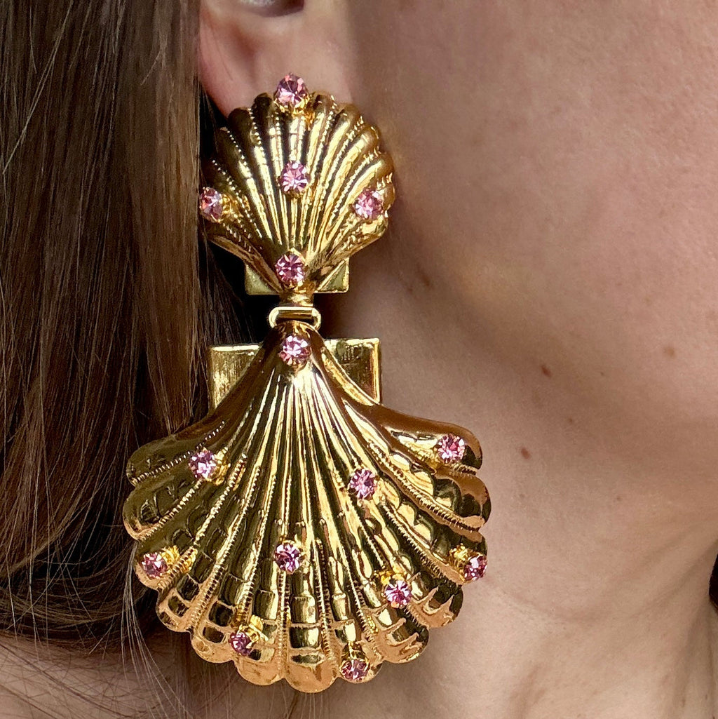 Gigi Pink Shell Earrings