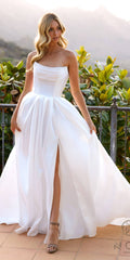 Nox Anabel JE988 Long Strapless Corset A-Line Wedding Gown