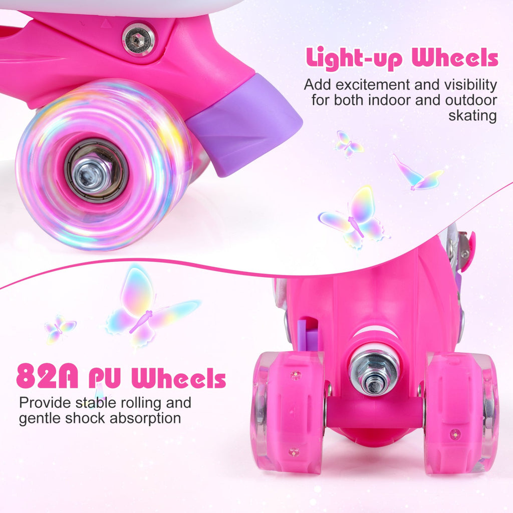 Adjustable Light-Up Roller Skates for Kids | Ages 7–9