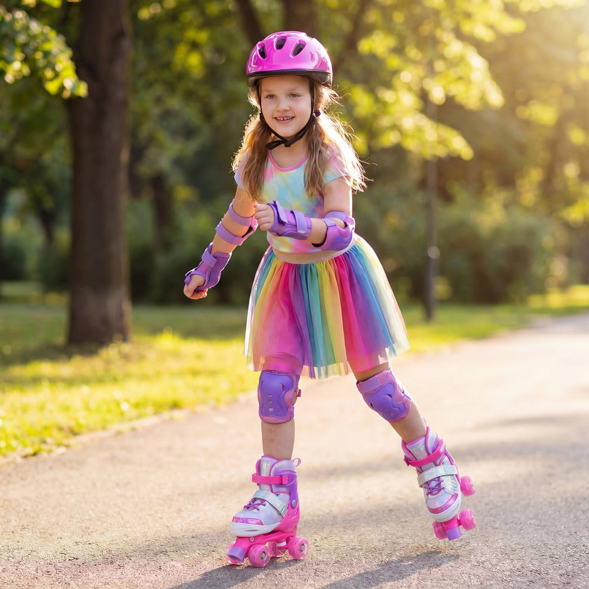 Adjustable Light-Up Roller Skates for Kids | Ages 7–9