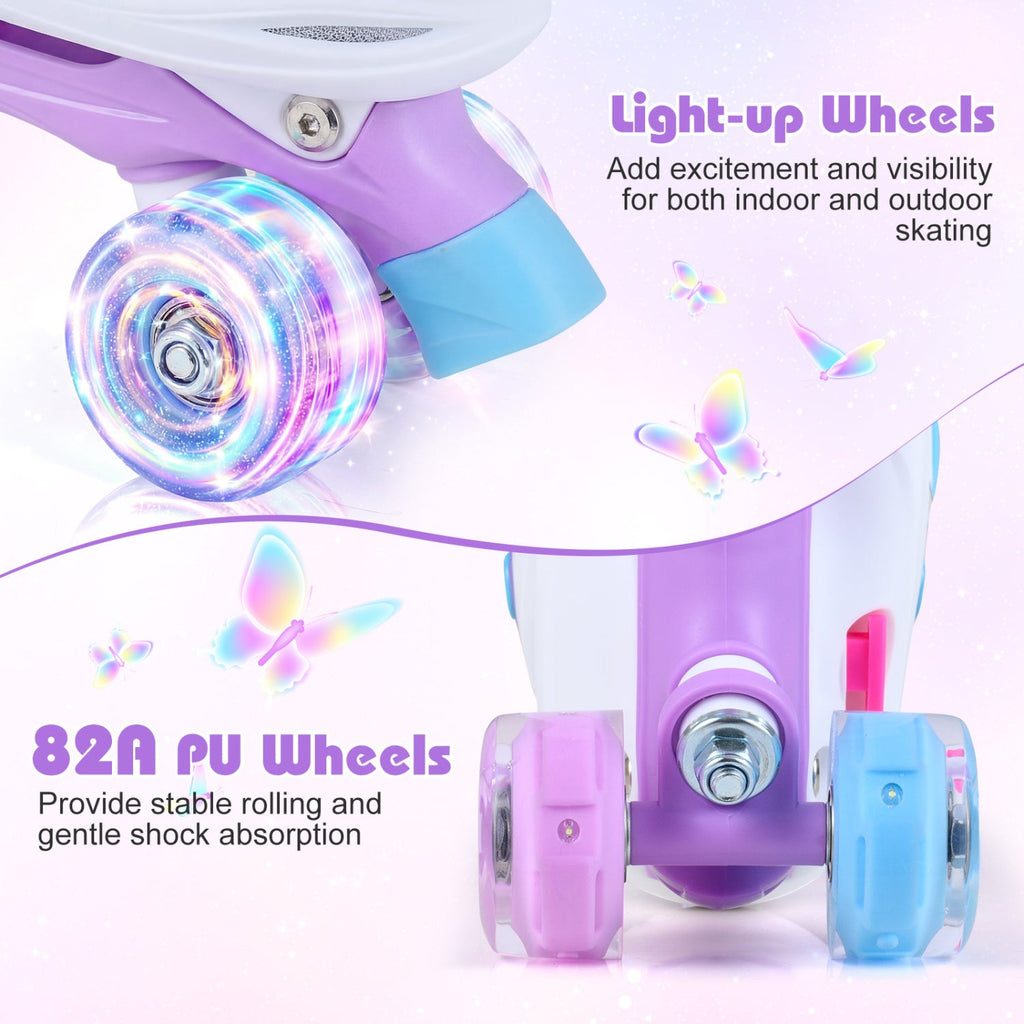 Adjustable Light-Up Roller Skates for Kids | Ages 7–9
