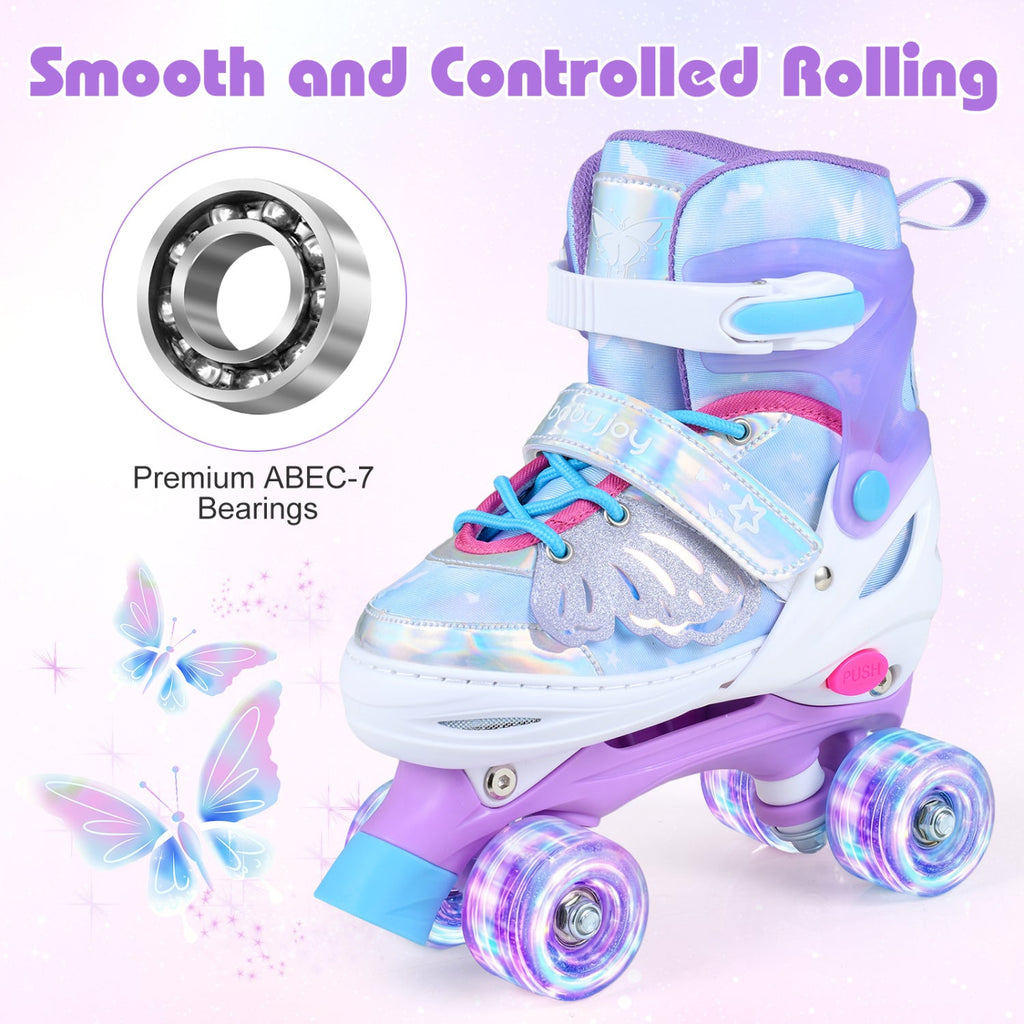 Adjustable Light-Up Roller Skates for Kids | Ages 7–9