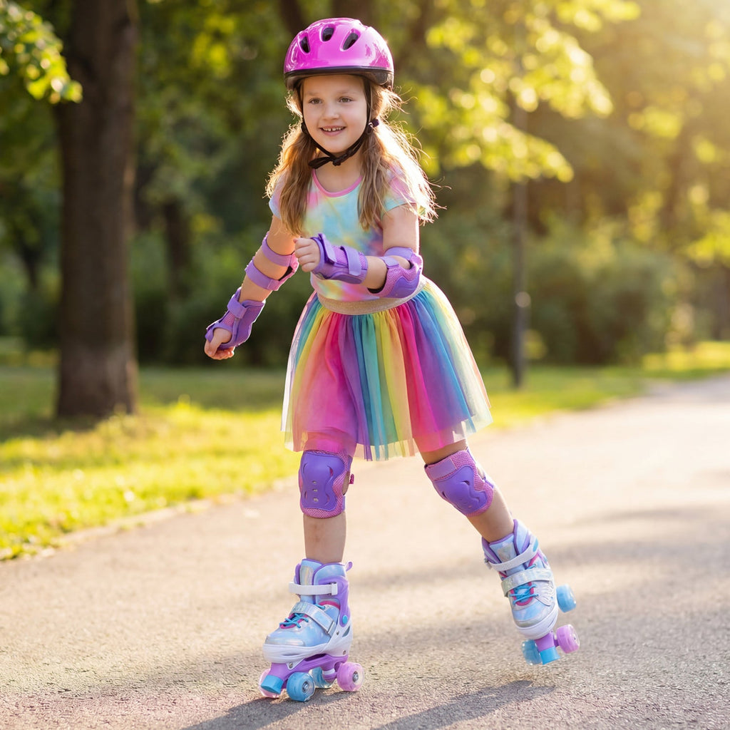 Adjustable Light-Up Roller Skates for Kids | Ages 7–9