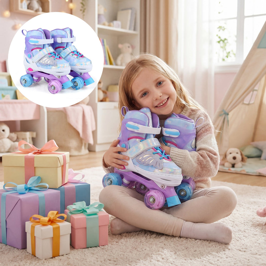 Adjustable Light-Up Roller Skates for Kids | Ages 7–9