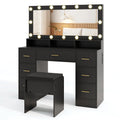 Makeup Vanity Desk with Mirror 3-Color LED Lights and Charging Station