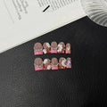 New Type A Sweet Cool Babes Sweet Ice Through Blush Nail 3D Carving Press on Nails Pure