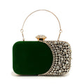 Velvet Rhinestone Evening Clutch
