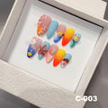 3D Carved Summer Ocean Handmade Press on Nails Wholesale Finished Shells