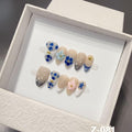 Hot-selling hand-painted three-dimensional engraving premium temperament short HandmadePress on NailsPress on Nails