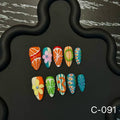 [Original] Engraved three-dimensional relief engraved fresh and personalized Handmade Press on Nails