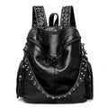 Studded Washed-Look Faux Leather Backpack