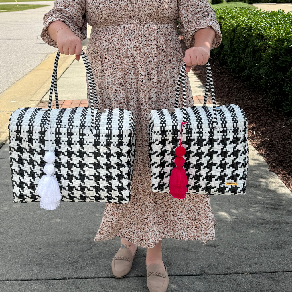 Black and White Houndstooth Día Handbag