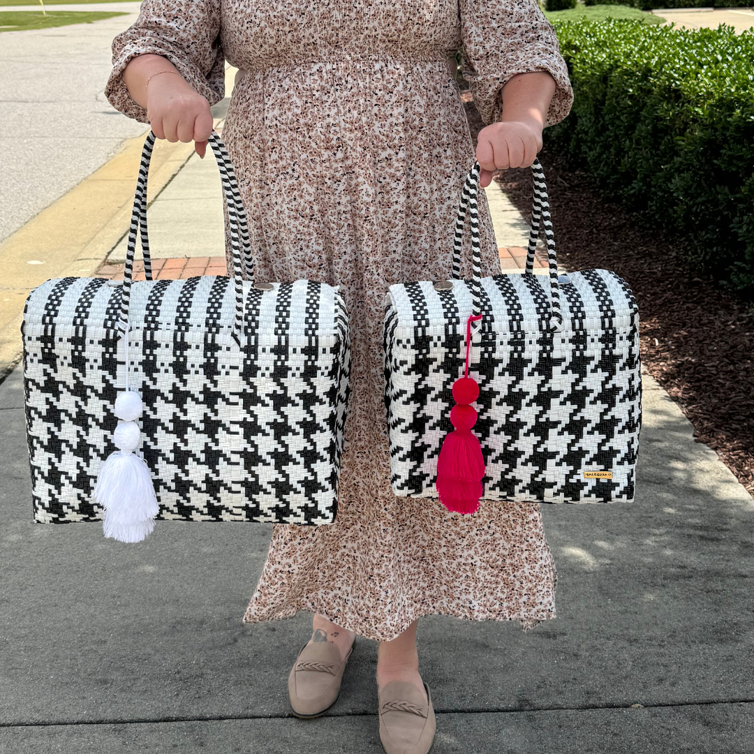 Black and White Houndstooth Día Handbag