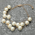Handmade Layered Pearl Cluster Station Bracelet