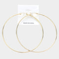 3.7" Metal Hoop Pin Catch Earrings