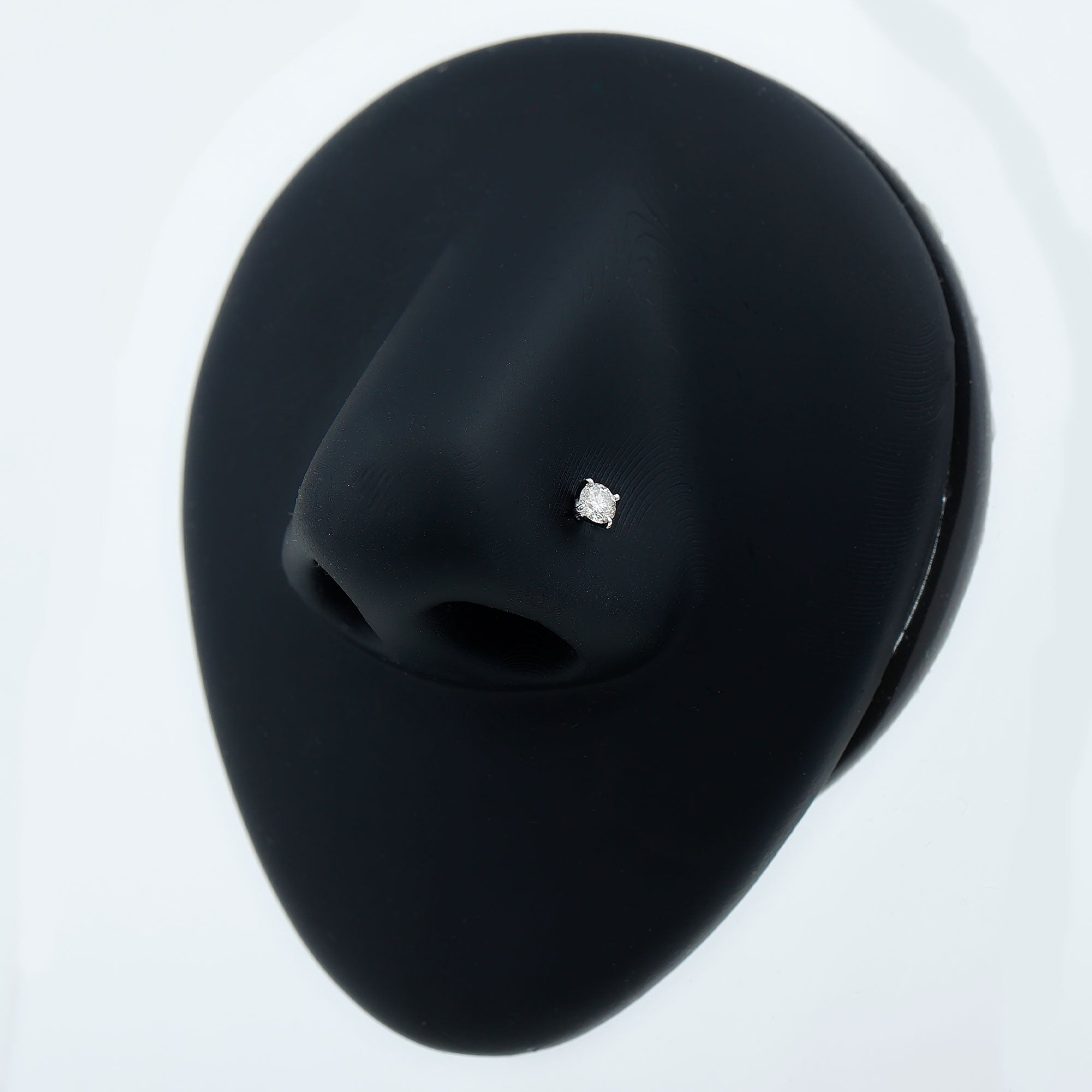 Round Shape Moissanite Solitaire Nose Pin