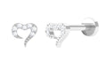 Round Shape Natural Diamond Heart Nose Pin