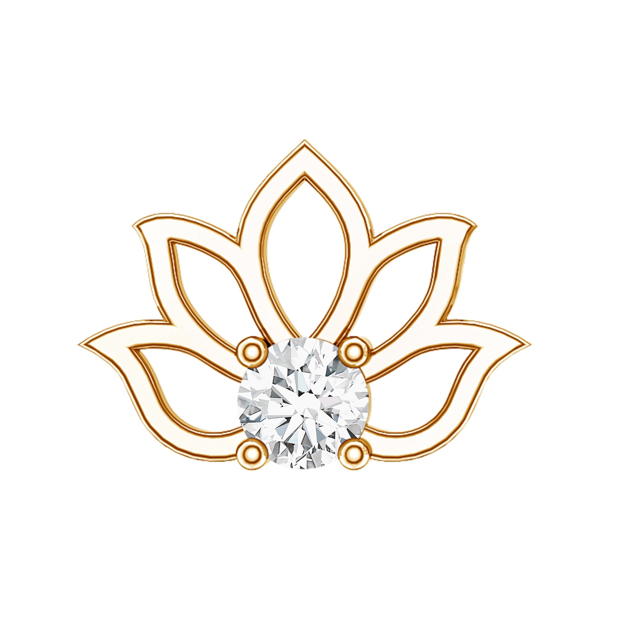 Nature Inspired Diamond Lotus Earring