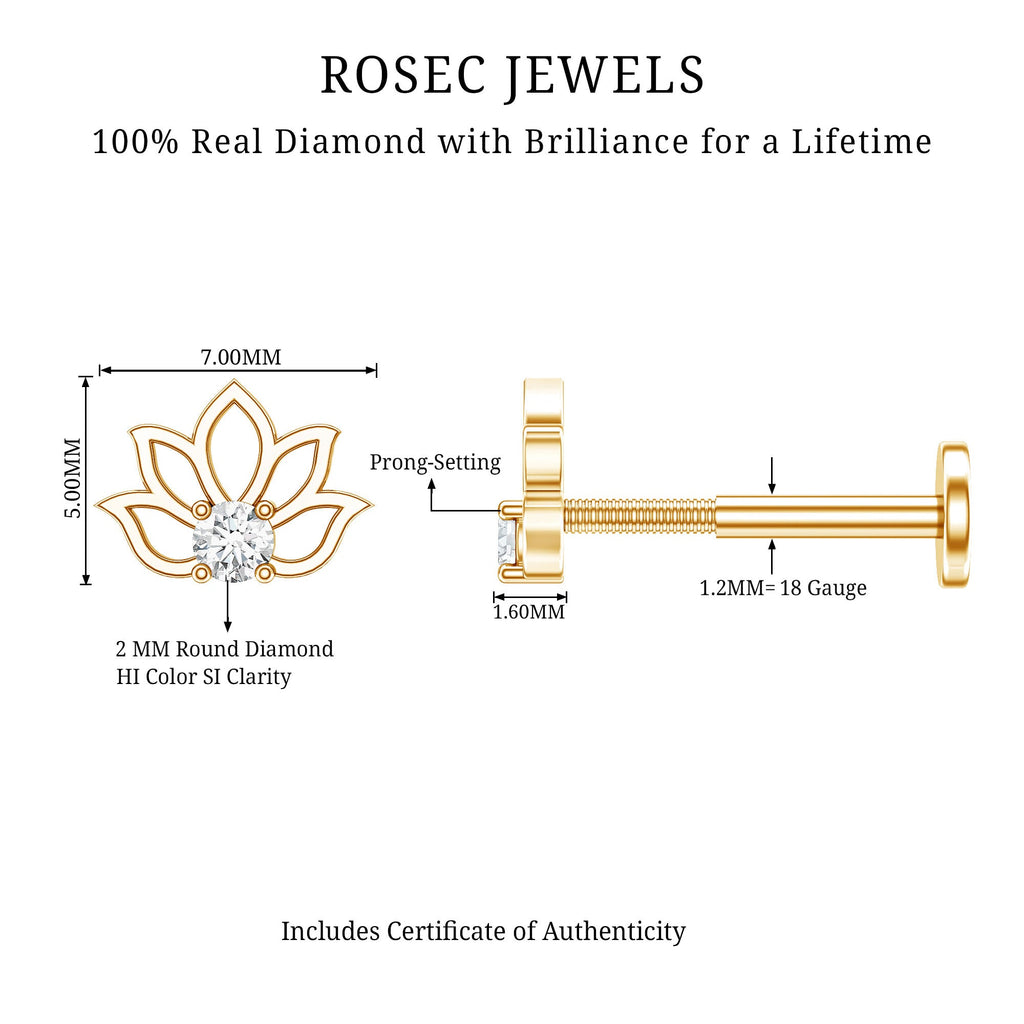 Nature Inspired Diamond Lotus Earring