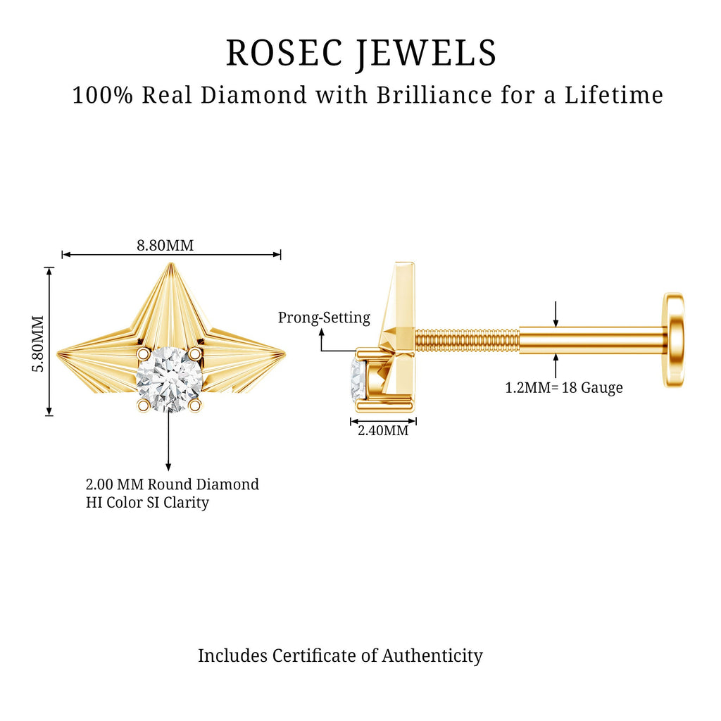 Minimalist Diamond Floral Earring for Cartilage Piercing