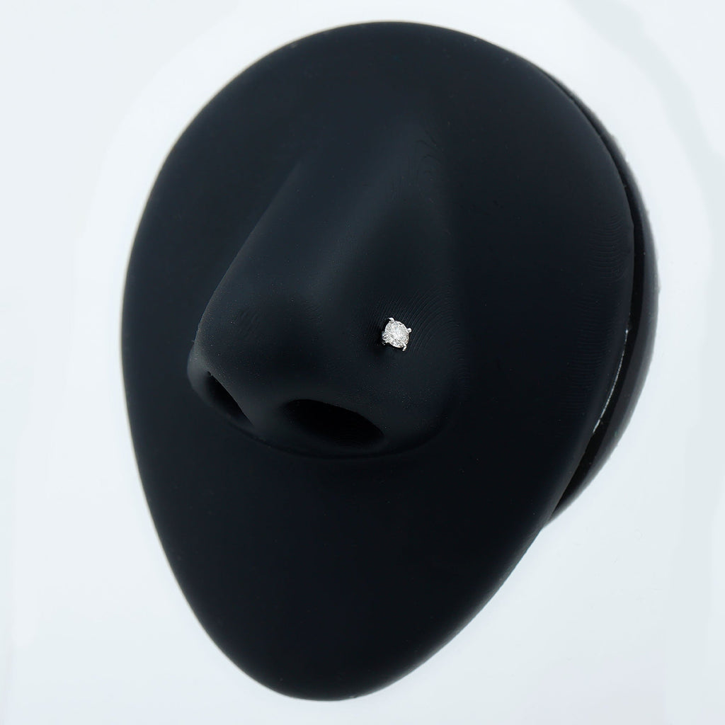 Minimalist Peg Head Set Diamond Nose Pin Stud
