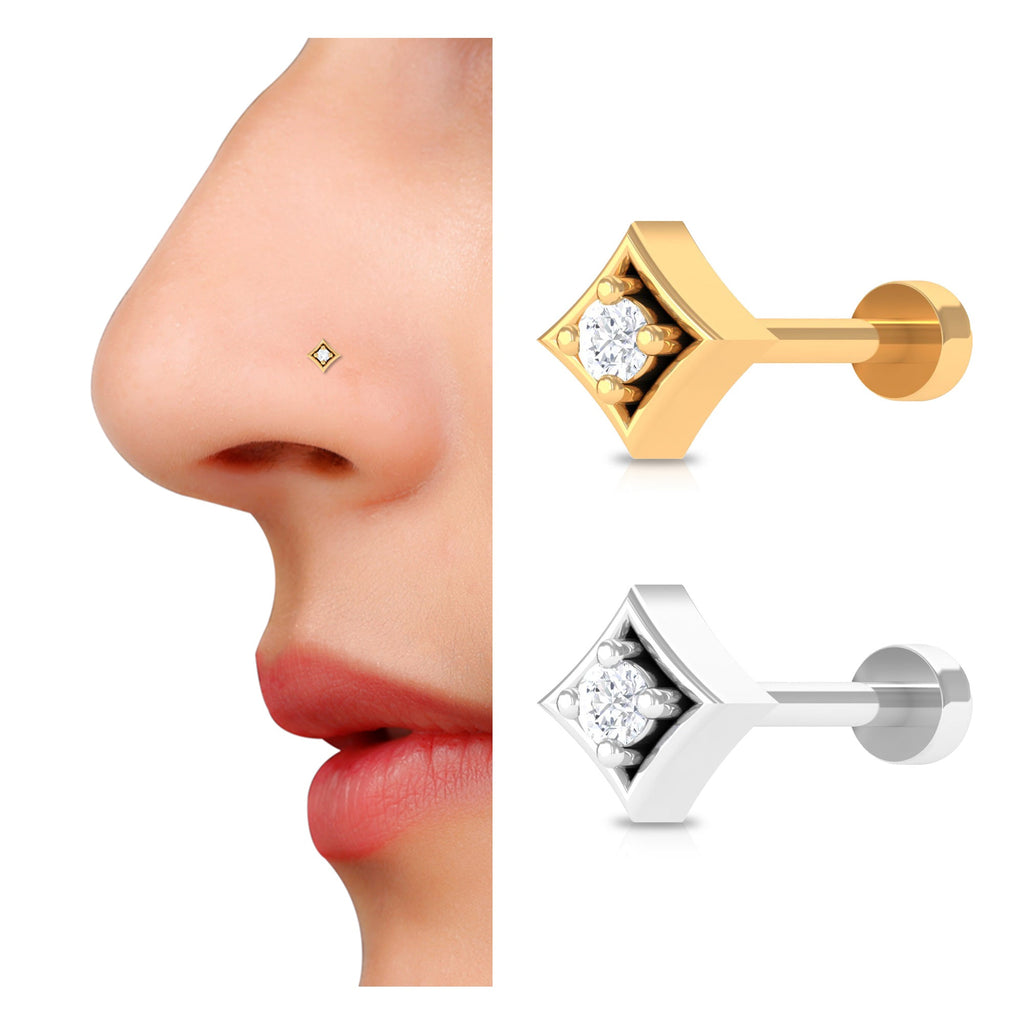 Classic Diamond Solitaire Nose Pin for Women