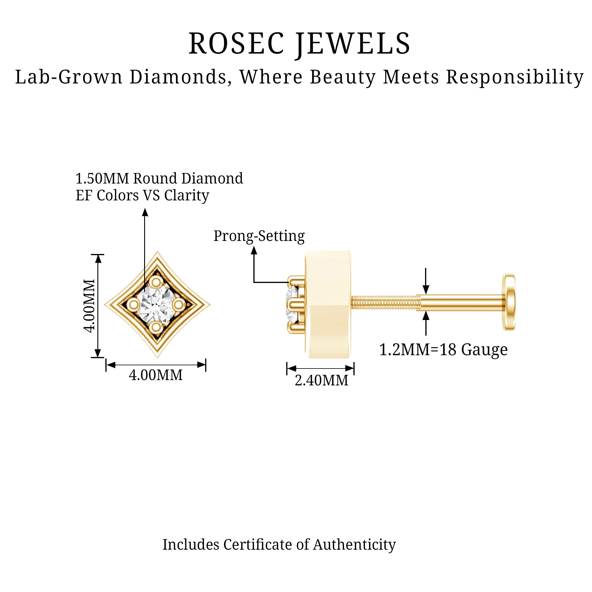 Classic Diamond Solitaire Nose Pin for Women
