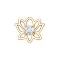 Nature Inspired Diamond Lotus Earring for Helix Piercing