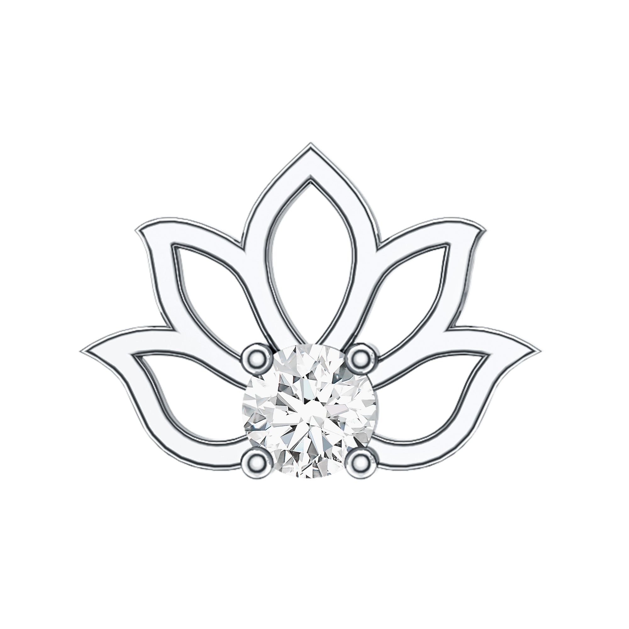 Nature Inspired Diamond Lotus Earring