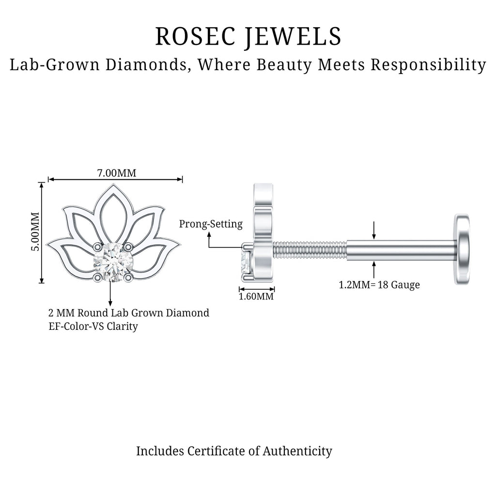 Nature Inspired Diamond Lotus Earring