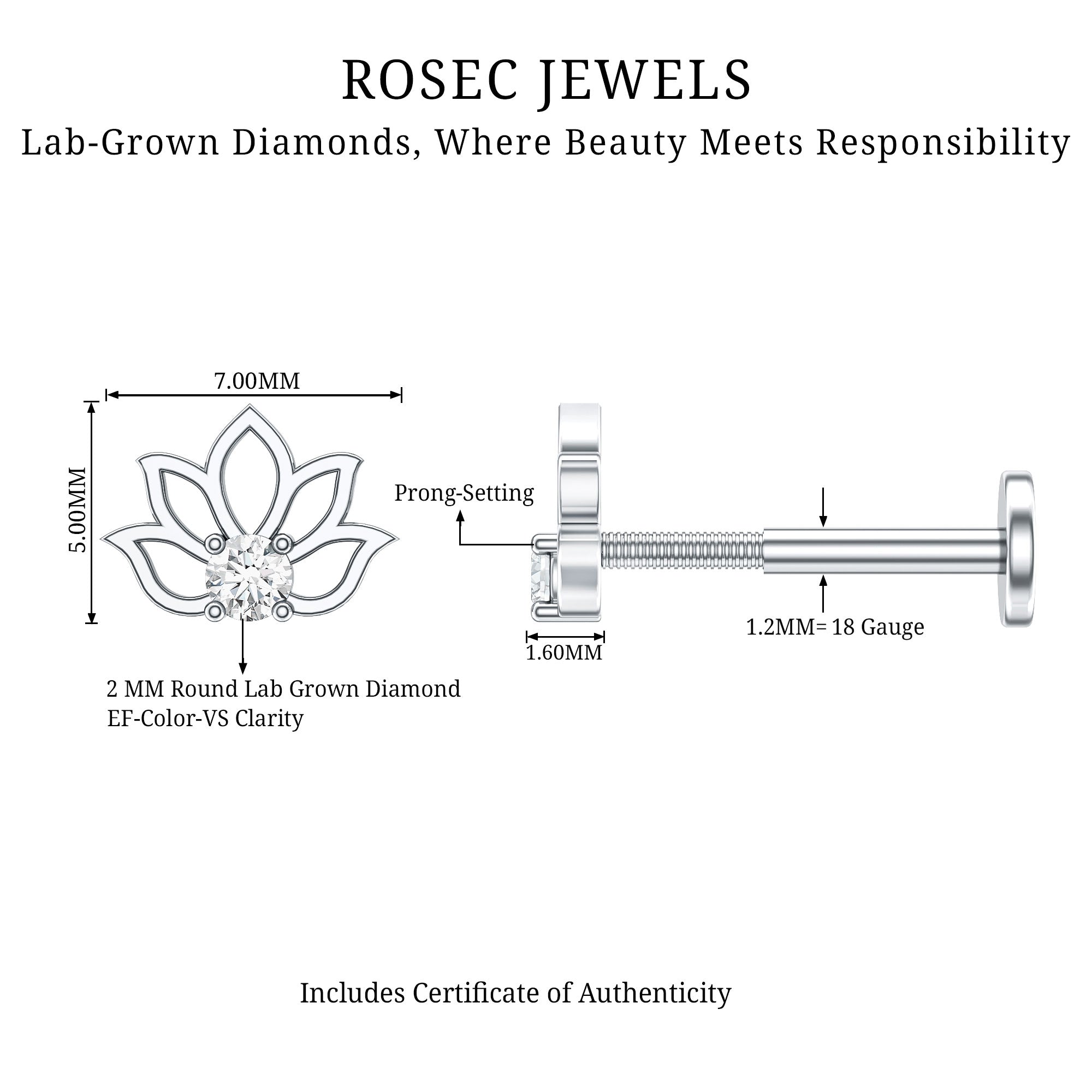Nature Inspired Diamond Lotus Earring