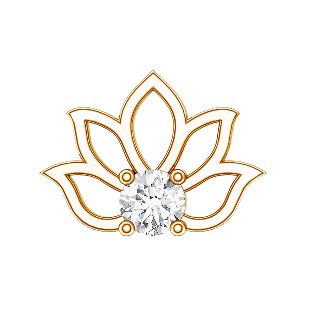 Nature Inspired Diamond Lotus Earring