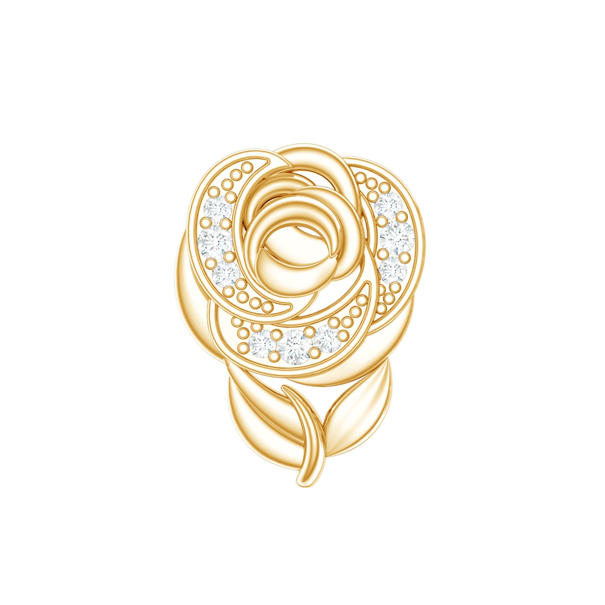 Nature Inspired Diamond Flower Helix Earring