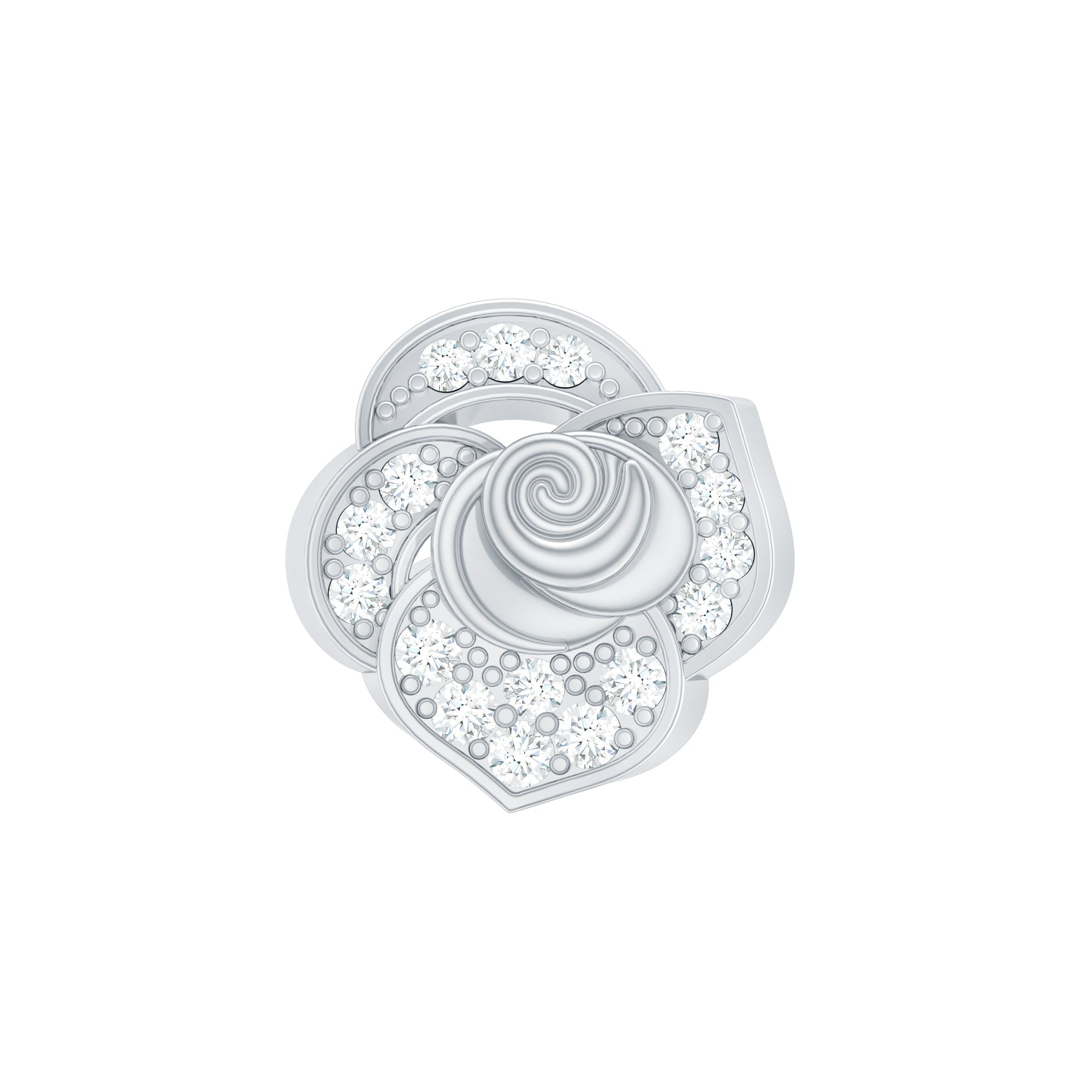 Certified Diamond Floral Earring for Helix Piercing