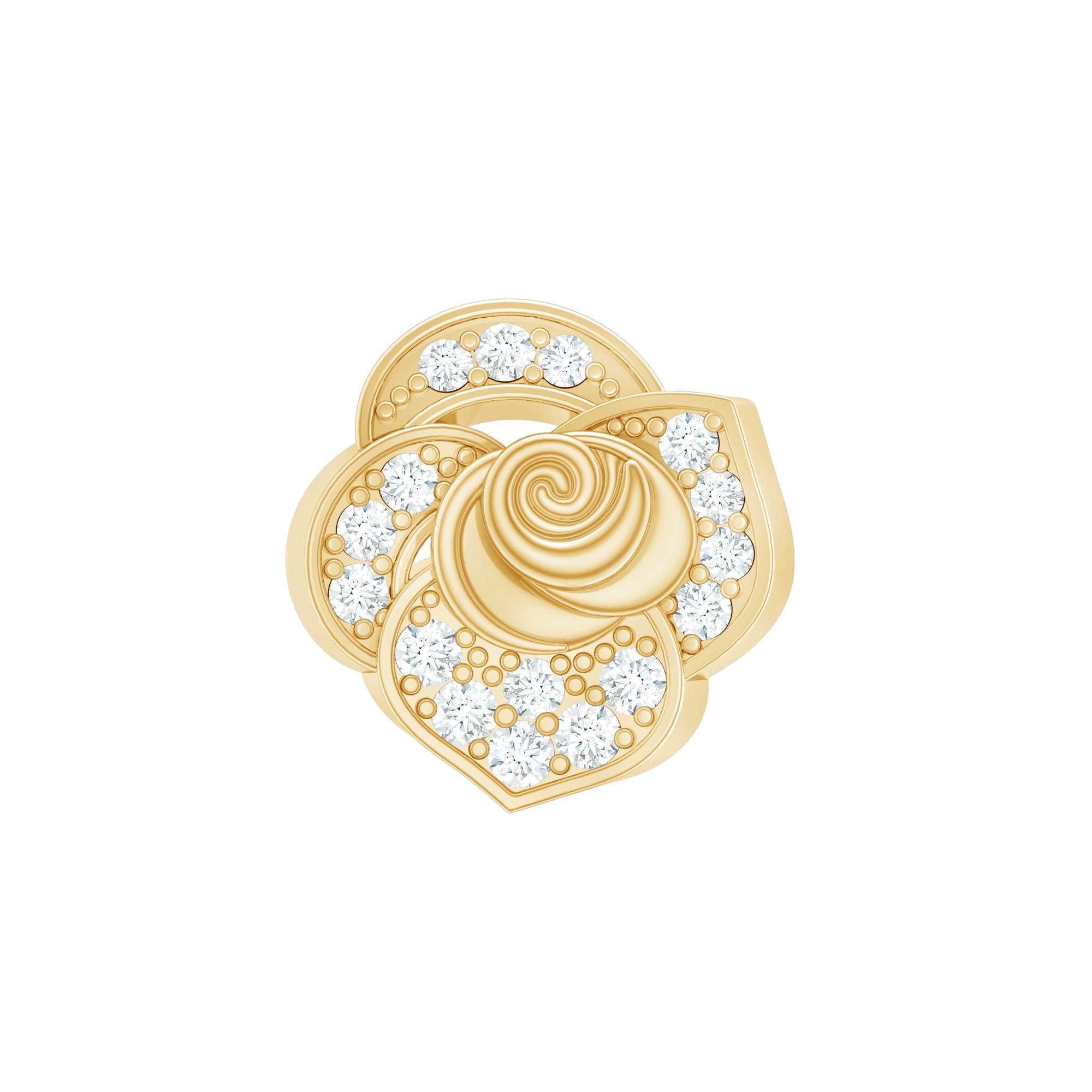 Certified Diamond Floral Earring for Helix Piercing