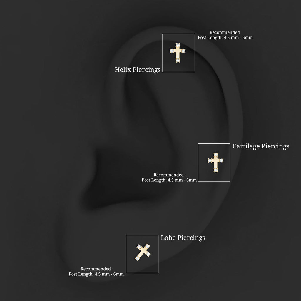 Diamond Cross Cartilage Earring