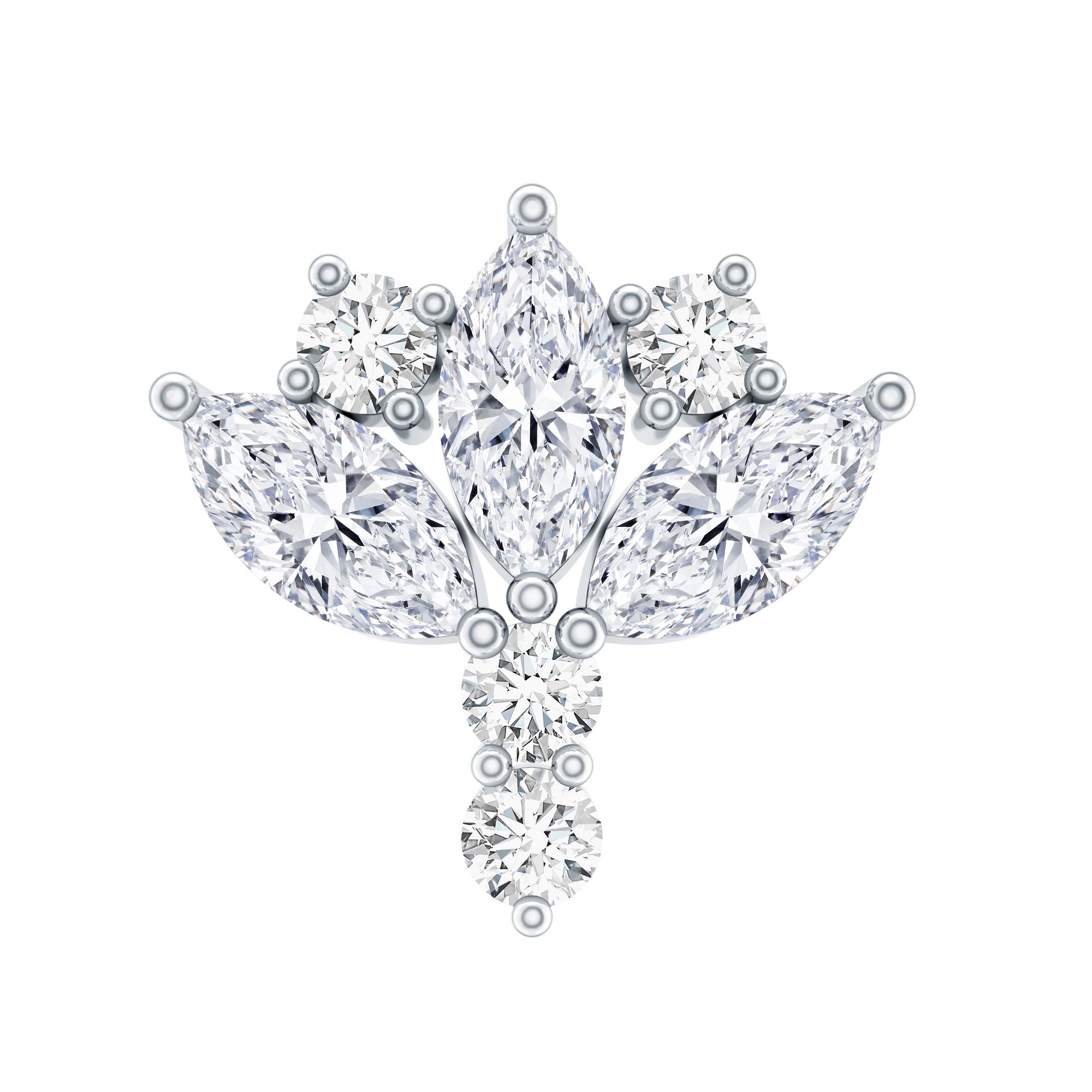 Diamond Lotus Cartilage Earring