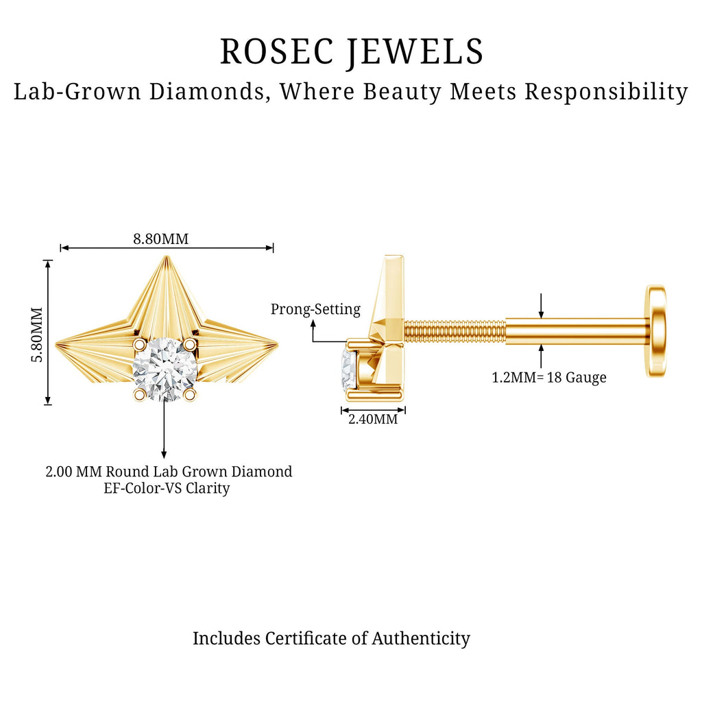 Minimalist Diamond Floral Earring for Cartilage Piercing