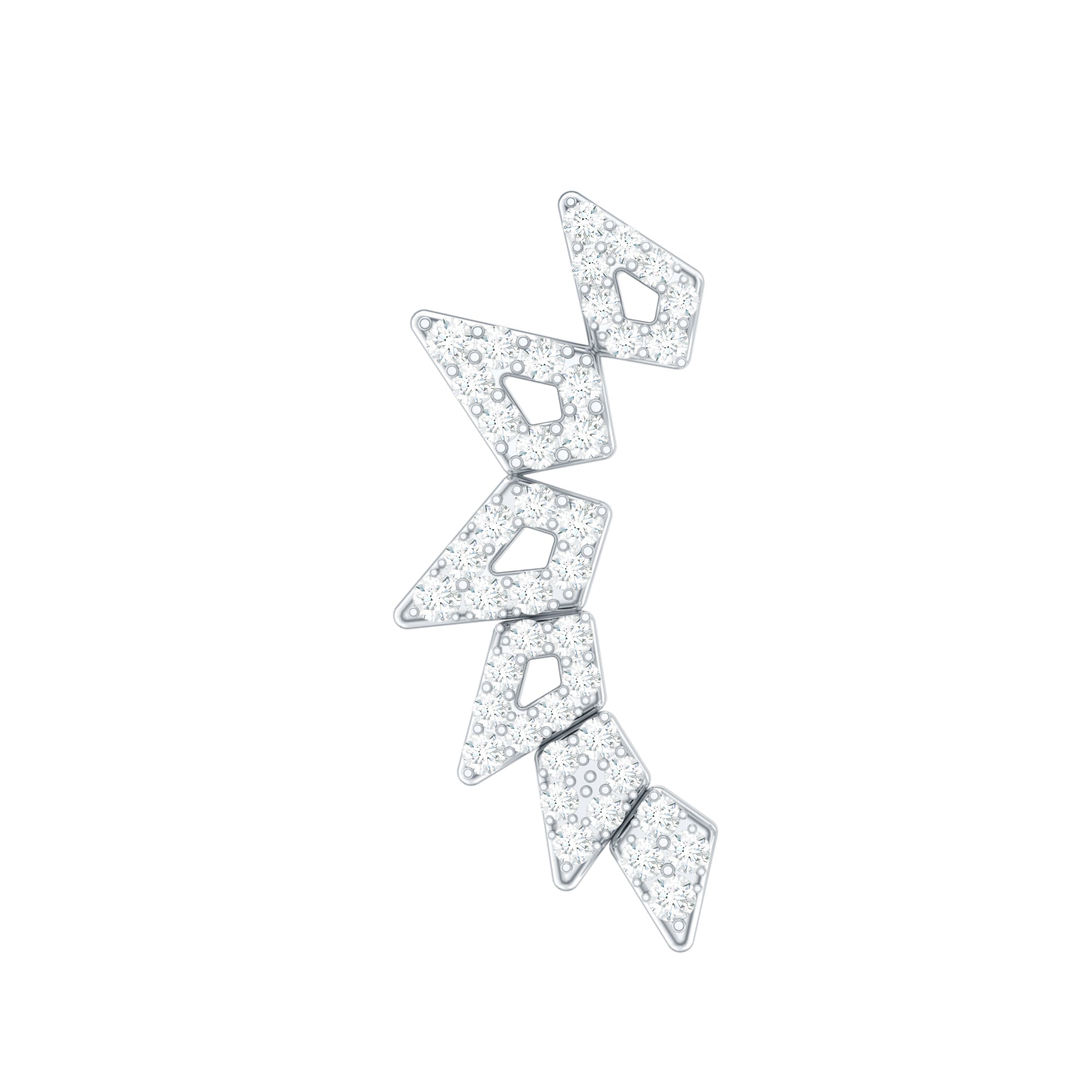 Designer Diamond Ear Crawler Earring for Helix Piercing