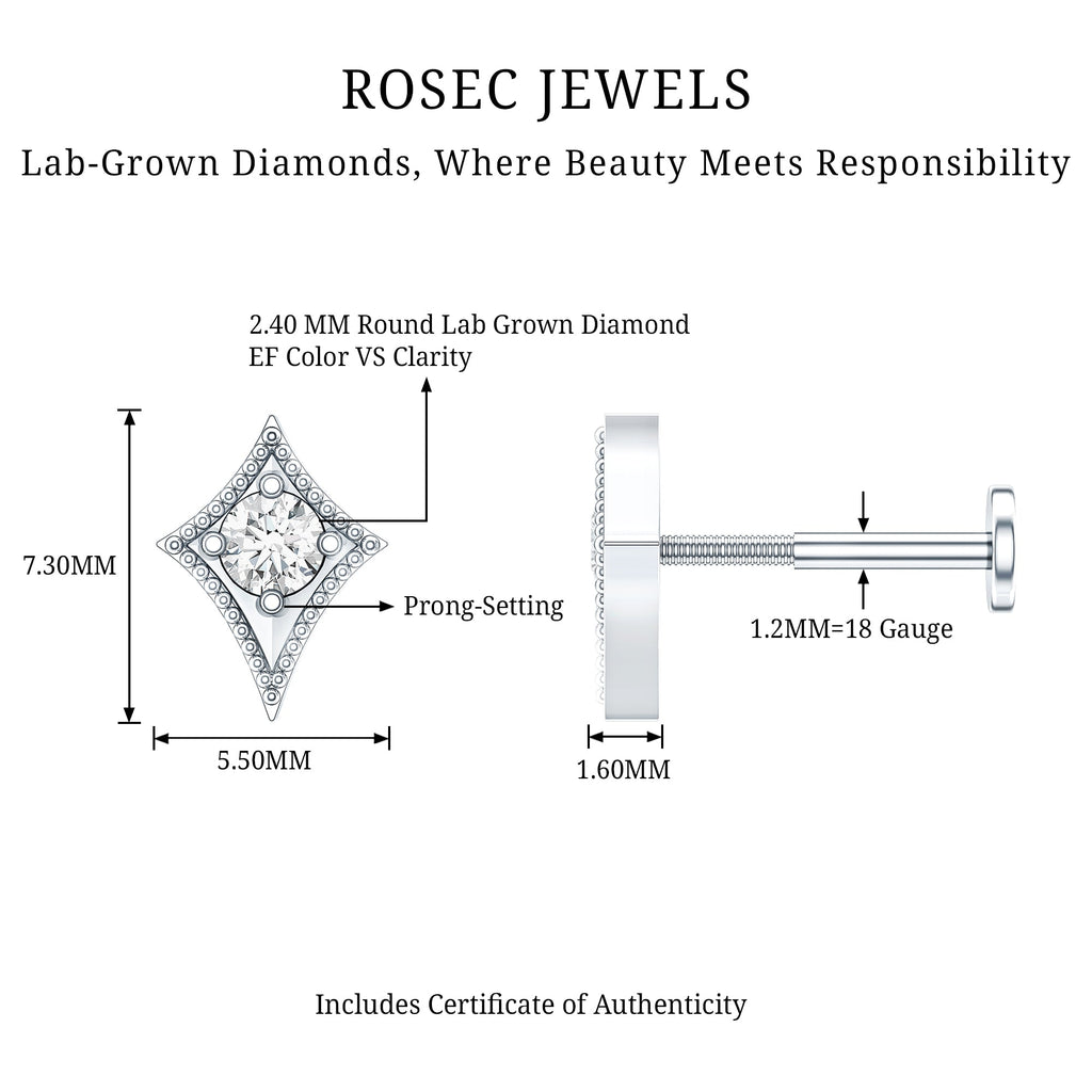Diamond Kite Shape Tragus Earring